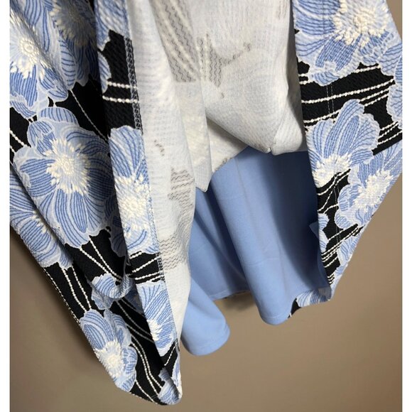 Rabbit Rabbit Rabbit Dress Blue Floral Fit Flare Midi Poly Career Retro Womens 6 - Picture 5 of 15